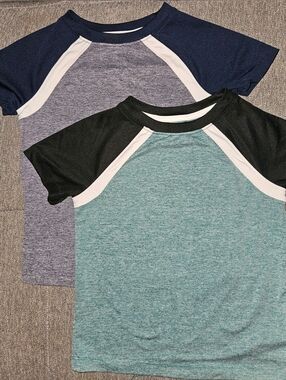 Cat & Jack Raglan Tee Duo in Teal, Navy & White Trim